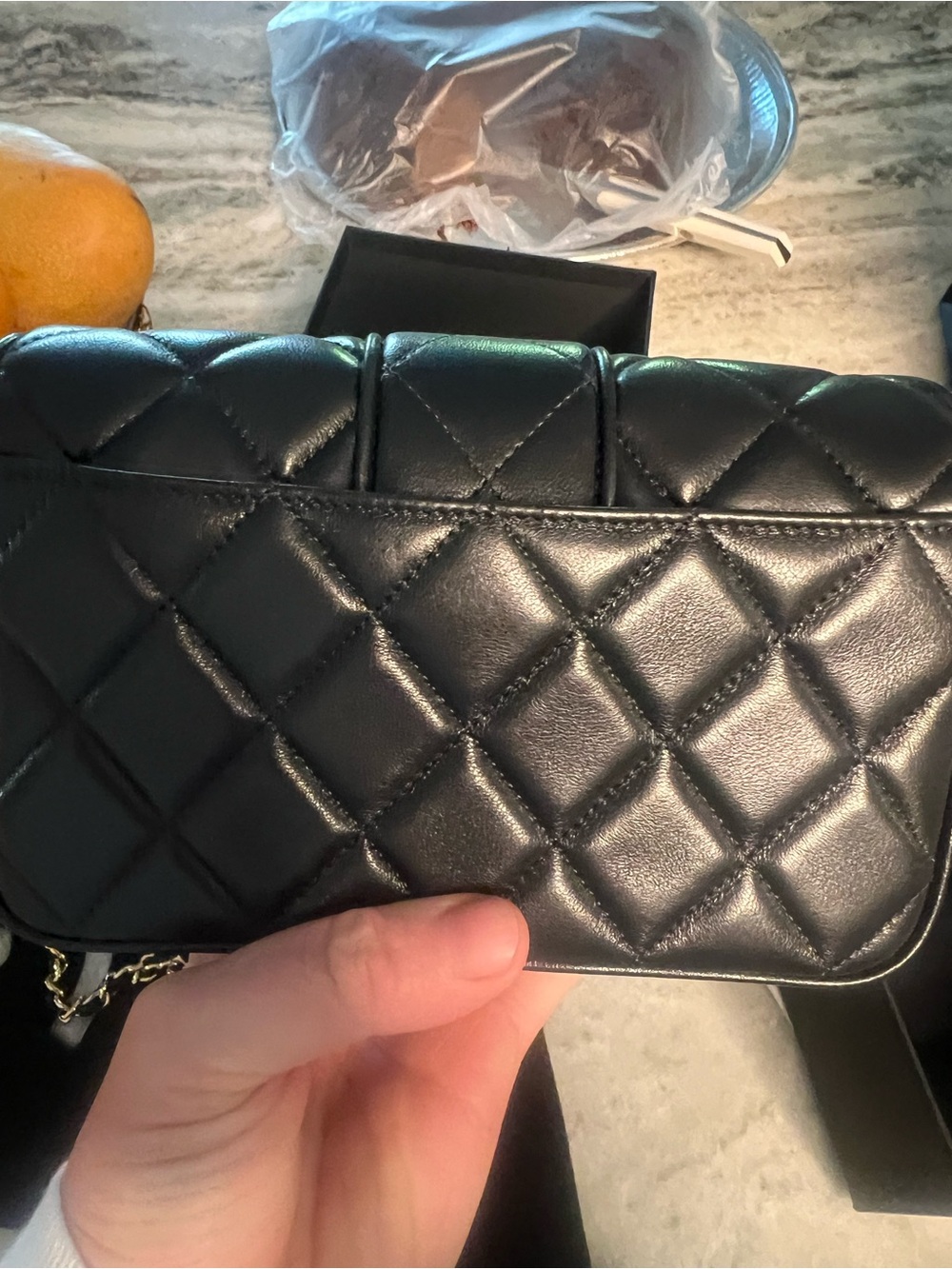 CHANEL Black Quilted Lambskin Crossbody with Gold Hardware - Picture 3 of 7